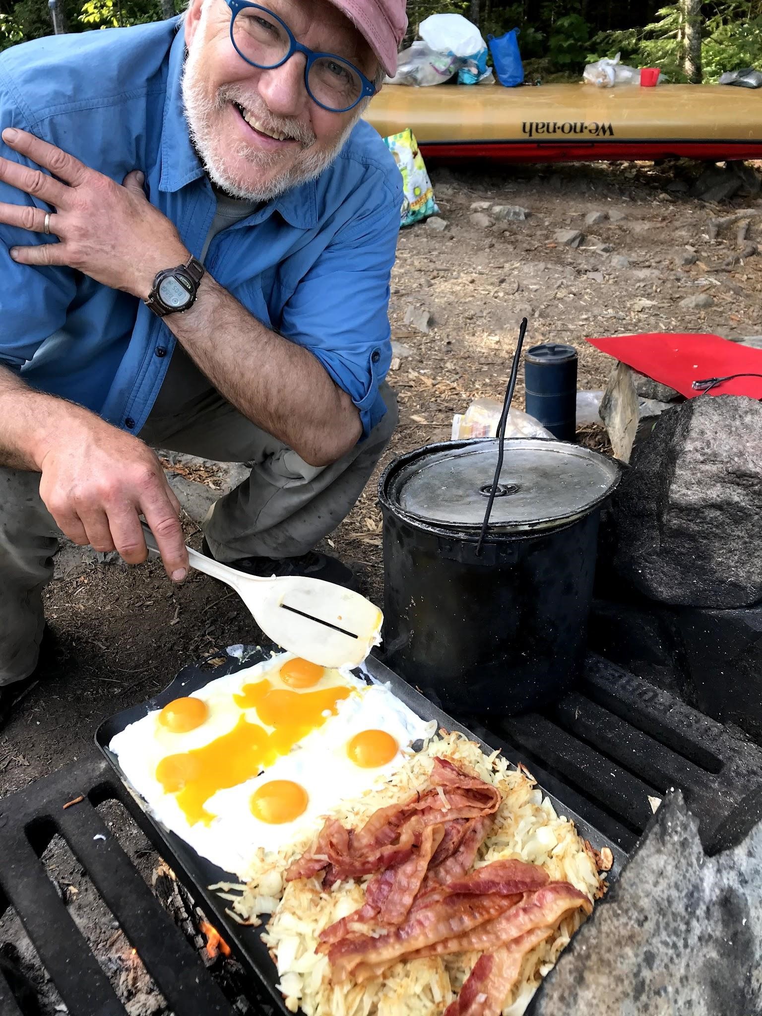 Cory Kolodji Cooking Breakfast in Boundary Waters
